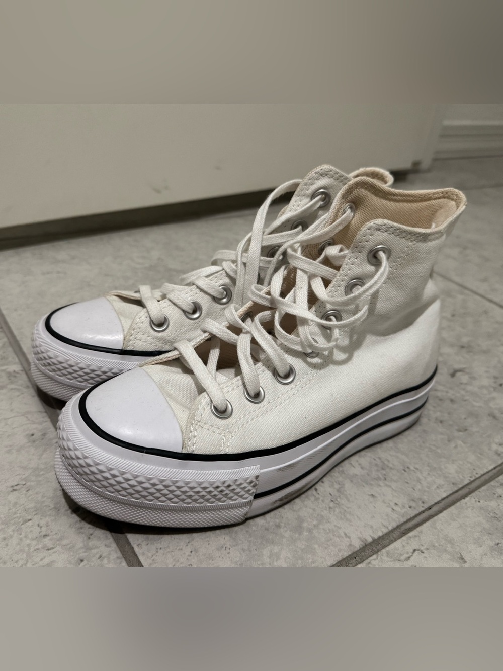 Converse High-Top Platform Sneakers - Off-White